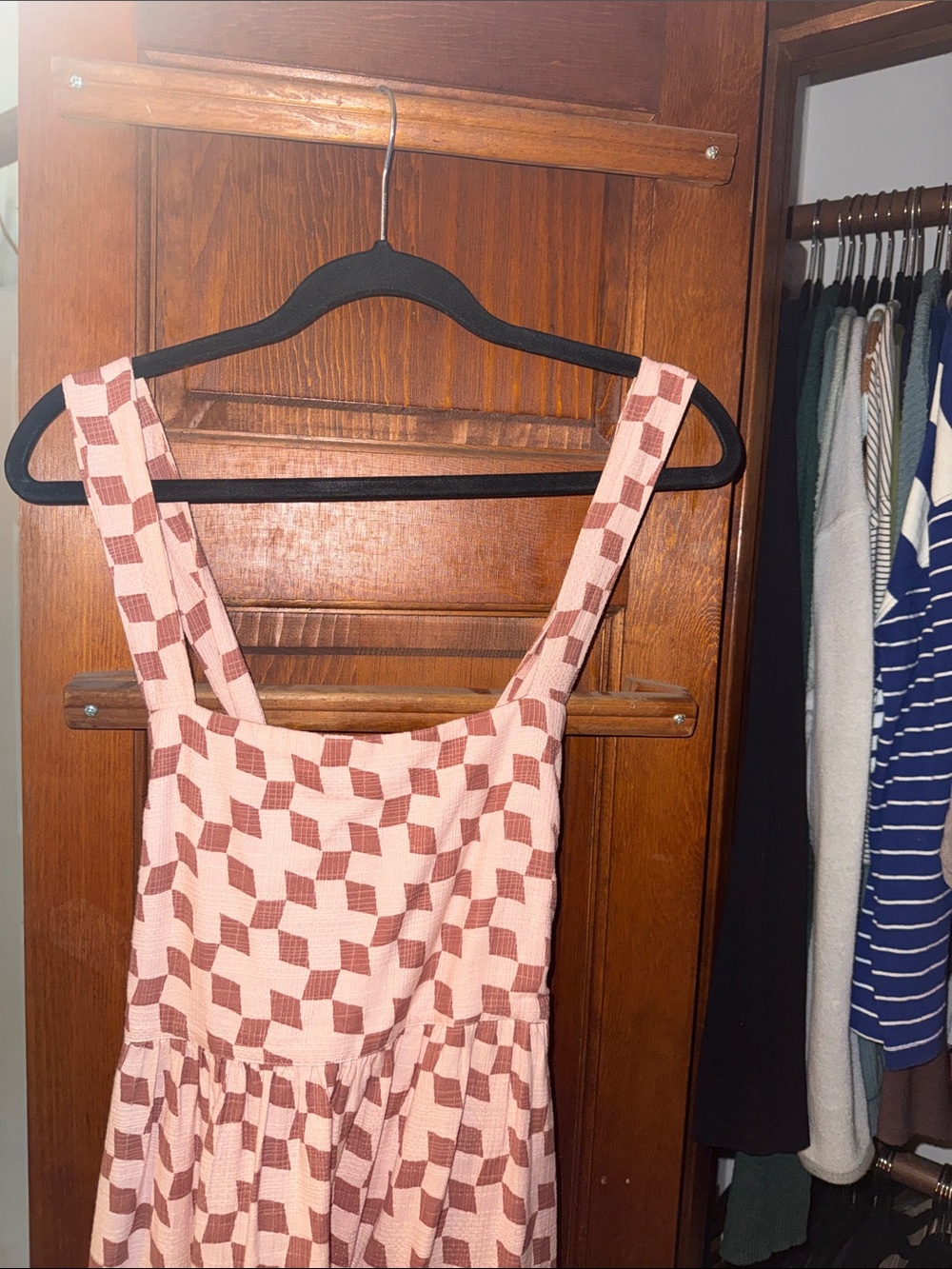 Madewell Pink Check-Print Summer Dress